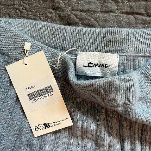 Lemme wool blend accordion pleated midi skirt blue women’s small nwt - Picture 4 of 7